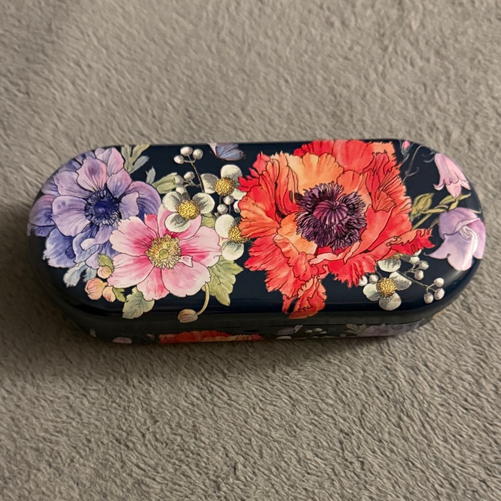 Brighton Floral Sunglasses Case - Red and Purple